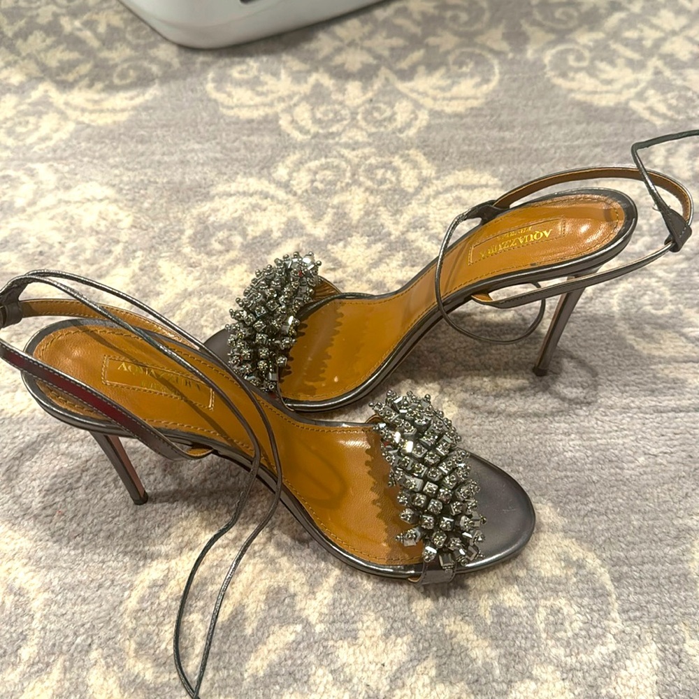 Stunning silver Aquazzura shoes